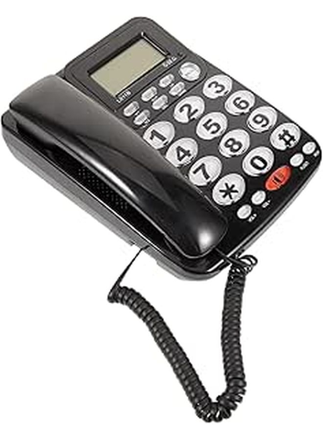 Unomor Desk Phone Smooth Dial Clear Sound Reusable Office Home Black - Image 1