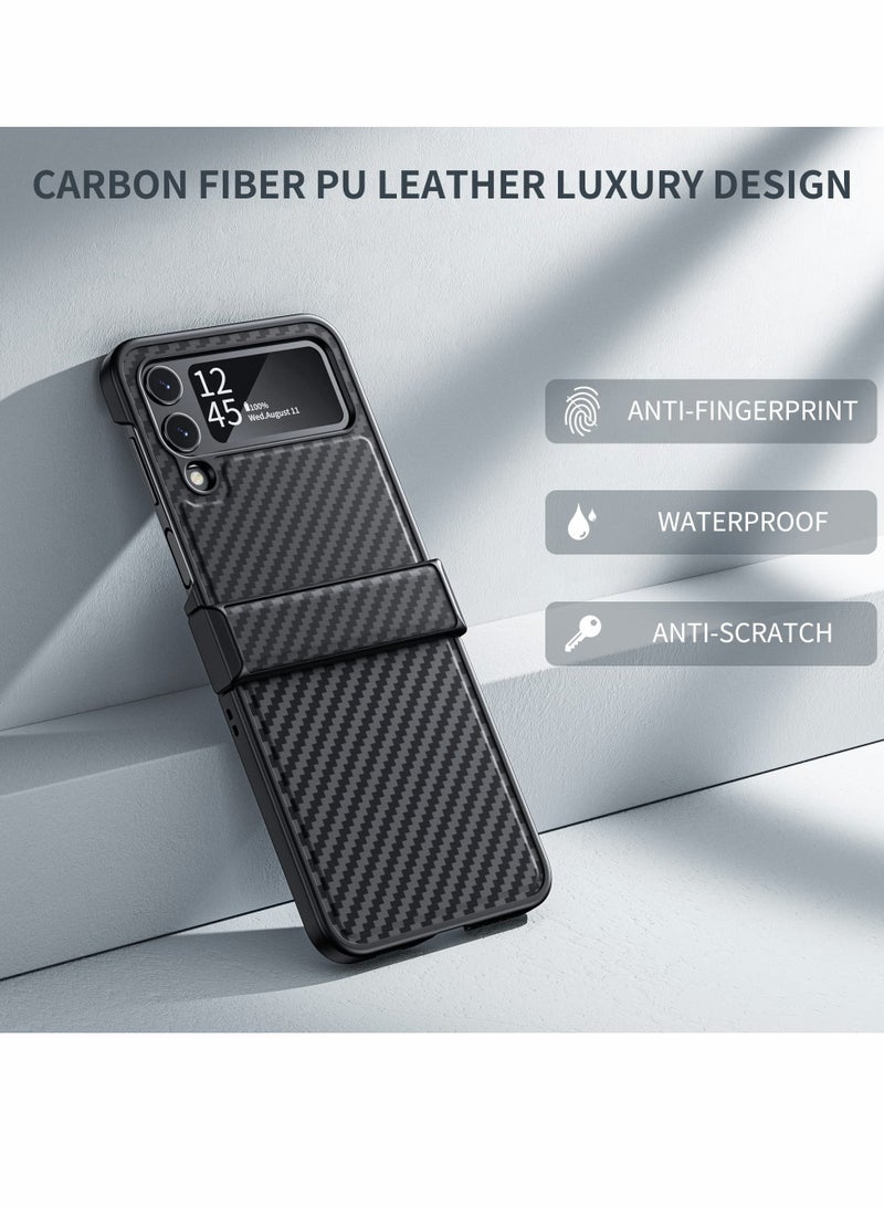 Excefore KATWAVE for Samsung Galaxy Z Flip 4 Case with Hinge Protection, Luxury Business Ultra-Thin Hard PC Shockproof Protective - Image 3