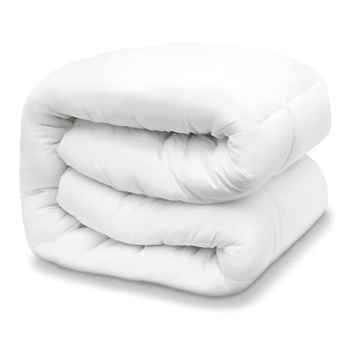 Lavish Comforts Down Alternative Comforter California King Size - Extra Fluffy Duvet Insert - Thick Puffy Premium All Season Winter - Luxury Breathable Hotel Cooling Comforter - California King, White, 104x96 inches - Image 3