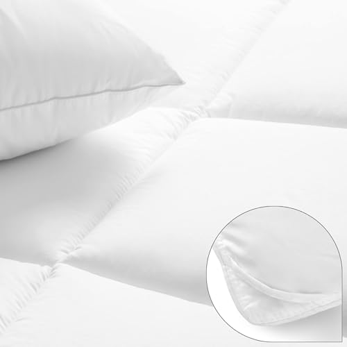 Lavish Comforts Down Alternative Comforter California King Size - Extra Fluffy Duvet Insert - Thick Puffy Premium All Season Winter - Luxury Breathable Hotel Cooling Comforter - California King, White, 104x96 inches - Image 4