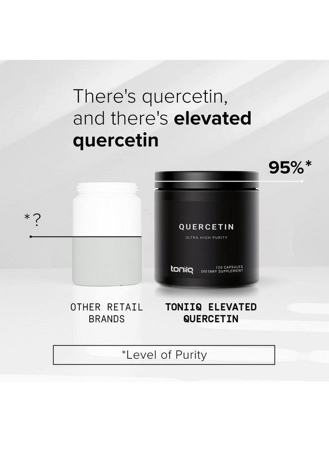 تونيق كبسولات كيرسيتين عالية النقاء من Toniiq - نقية للغاية بنسبة 95% ومتوفرة بيولوجيًا - 1000 مجم لكل وجبة - 120 كبسولة من مكمل كيرسيتين - Image 4