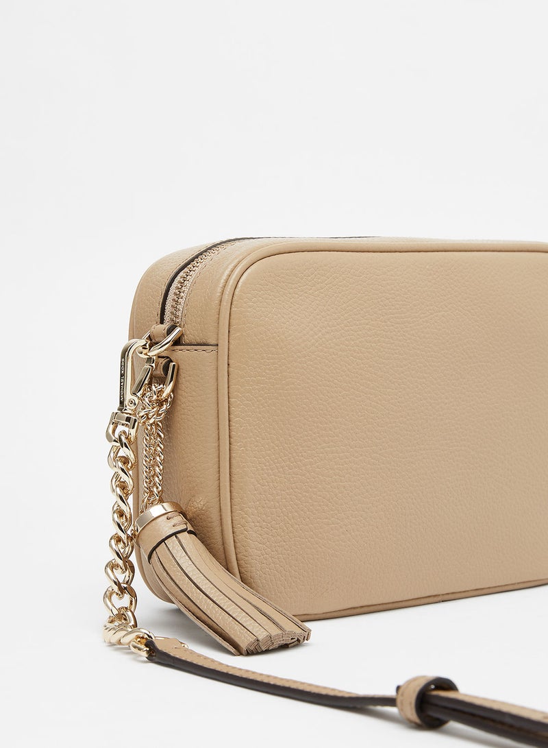Ginny Medium Pebbled Leather Crossbody Bag