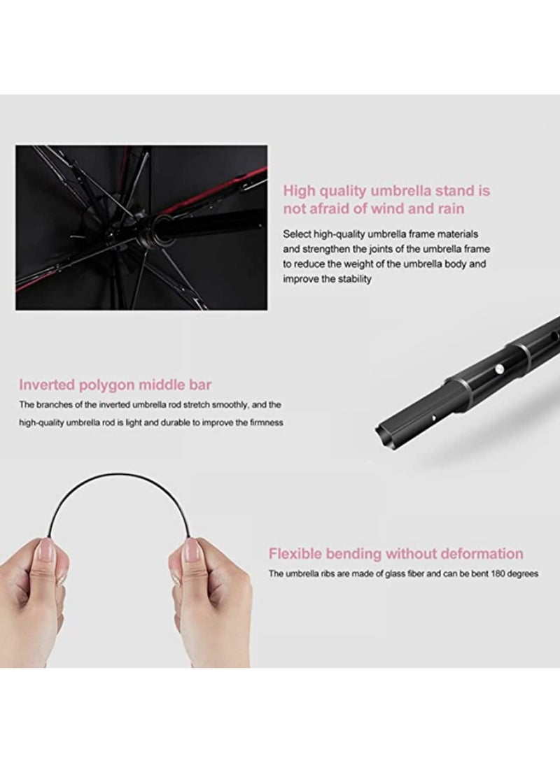 مظلة صغيرة قابلة للطي مظلة سفر مضغوطة محمولة مع حافظة كبسولة مقاومة للماء مضادة للأشعة فوق البنفسجية مظلة شمس ومطر هدية للنساء والبنات والأطفال باللون الأصفر - Image 5