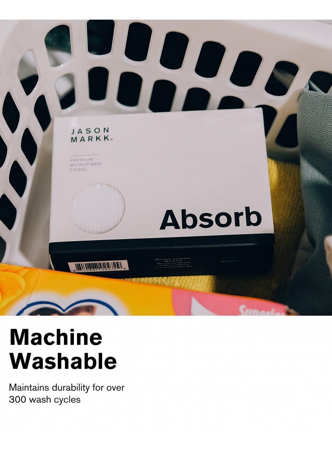 Jason Markk Premium Microfiber Towel - 12" x 12"- Absorbent - Quick-Drying - Non-Abrasive - Lint-Free - Durable - Machine Washable - Effectively Removes Dirt, Dust, Debris