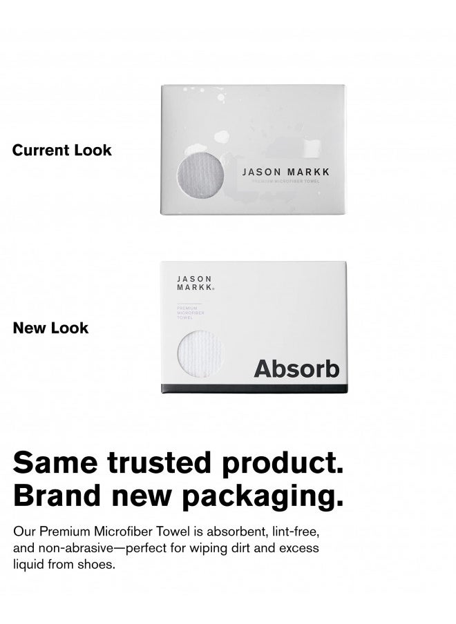 Jason Markk Premium Microfiber Towel - 12" x 12"- Absorbent - Quick-Drying - Non-Abrasive - Lint-Free - Durable - Machine Washable - Effectively Removes Dirt, Dust, Debris