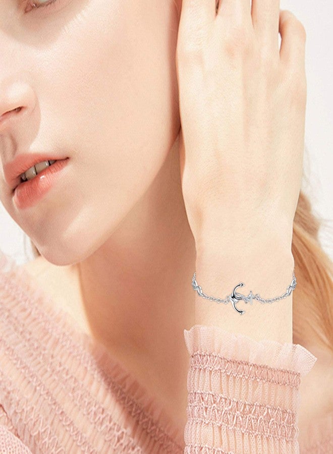 CUOKA MIRACLE Anchor Bracelet 925 Sterling Silver Anchor Bracelet Sailor Bracelet Nautical Jewelry Anchor Jewelry for Women Best Friends Holiday Christmas Birthday - Image 3