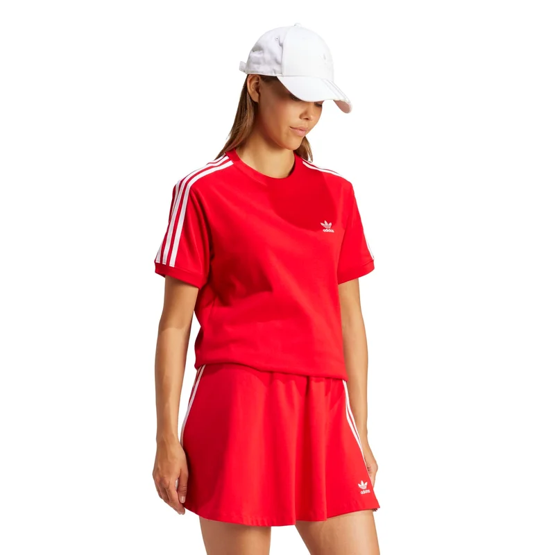 adidas adidas 3 STRIPE TEE Red Originals Women T-SHIRTS