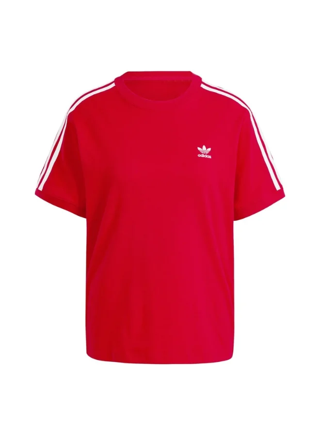 adidas adidas 3 STRIPE TEE Red Originals Women T-SHIRTS