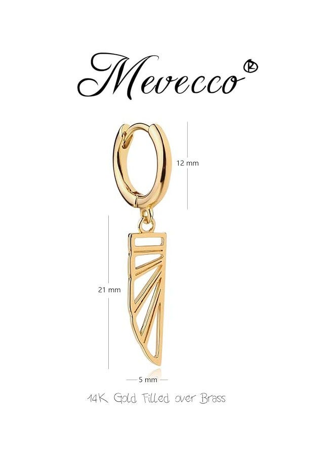 Mevecco Women Gold Huggie Hoop Earrings Dangle Drop 14K Gold Filled Small Boho Beach Simple Delicate Handmade Hypoallergenic Jewelry Gift - Image 4