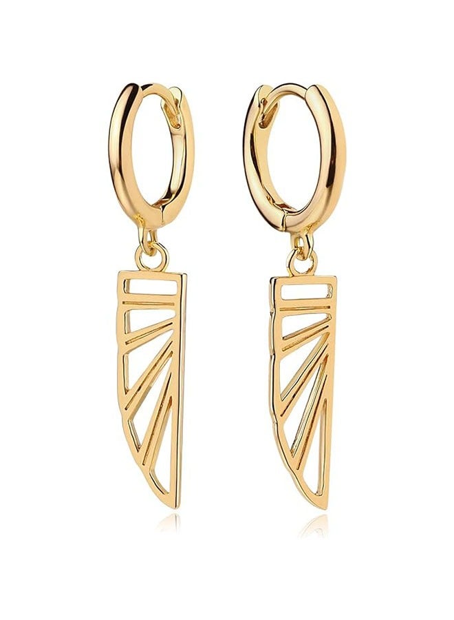 Mevecco Women Gold Huggie Hoop Earrings Dangle Drop 14K Gold Filled Small Boho Beach Simple Delicate Handmade Hypoallergenic Jewelry Gift - Image 1