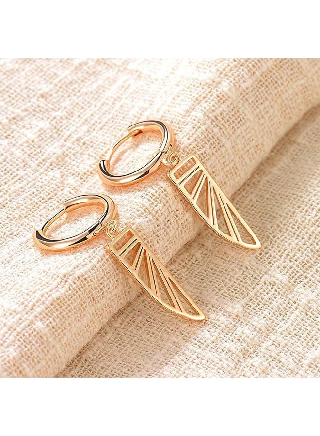 Mevecco Women Gold Huggie Hoop Earrings Dangle Drop 14K Gold Filled Small Boho Beach Simple Delicate Handmade Hypoallergenic Jewelry Gift - Image 5