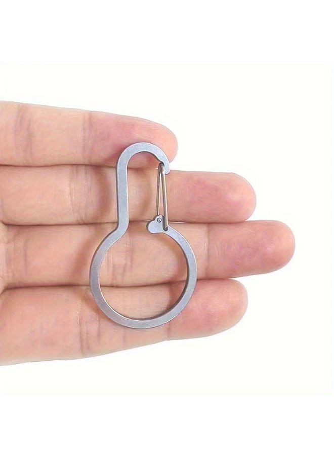 3pcs Silvery Stainless Steel Keychain Multifunctional Quick Release Carabiner Anti Theft Lock Clip - Image 3