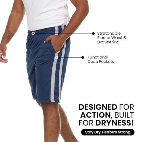 Essential Elements Athletic Shorts for Men - Men's Basketball Shorts - Sports Shorts for Workout, Gym, Running (5 Pack/Set F, Large) - Image 2