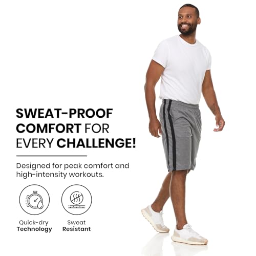 Essential Elements Athletic Shorts for Men - Men's Basketball Shorts - Sports Shorts for Workout, Gym, Running (5 Pack/Set F, Large) - Image 3