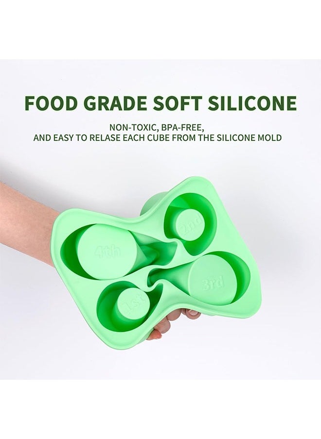 Ice Cube Tray, Silicone ice Cube Set with lid Makes 4 Hollow Cylinder Ice Cube Molds, Ice Making Silicone Mold, for Freezer, Ice Drink, Juice, Whiskey, Cocktail, Summer Gifts