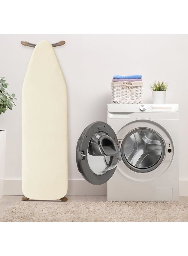 BNDX Ironing Board Cover, 15" x 54" Standard Size Thick Padding with 2" Elastic, Stain Resistant & Durable Scorch, 2 Click Buckles for Smooth Iron Beige Natural Twill(Bonus Plastic Bag Holder) - Image 2