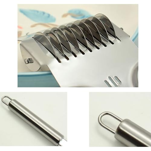 TAZLYN Kitchen Tools Steel Noodles Cutter Stainless Steel Noodle Lattice Roller | Handheld Dough Cutter Kitchen Tools Baking Pastry Tool for Noodle parota Cutter Roller (Pack of 1) - Image 3