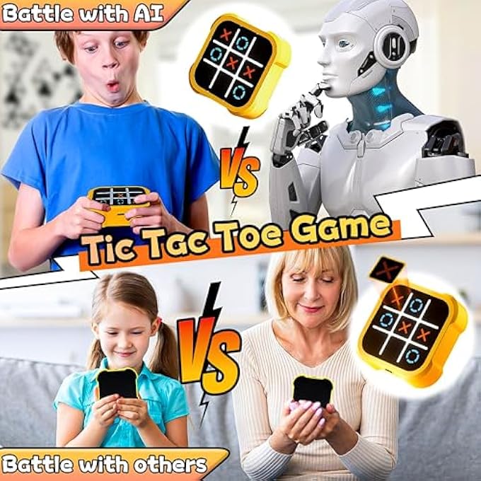 TIC TAC TOE BOLT GAME  4-IN-1 ELECTRONIC PUZZLE TOY, XO NOUGHTS AND CROSSES, WHACK-A-MOLE, MEMORY FLASH GAME  CLASSIC HANDHELD GAME FOR KIDS & ADULTS, FAMILY TRAVEL GIFT TOY - Image 3