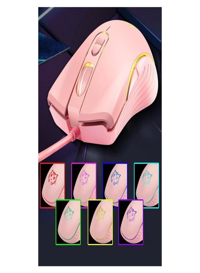 CORN Gaming Wired USB Mouse, 2400DPI 4 Adjustable Levels, Ergonomic Slient Mouse for PC/Desktop/Laptop - Pink Cat - Image 5