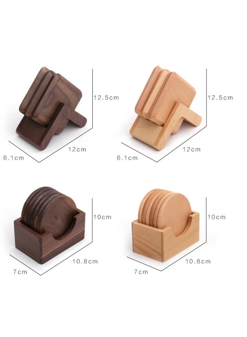 EBMINI New Wooden Insulation 6-Piece Coaster Set  - Image 2