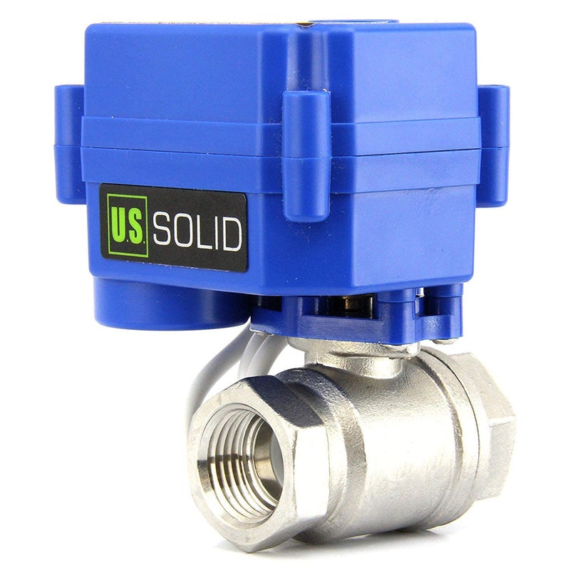 U.S. Solid 3/4" Motorized Ball Valve DN20 Stainless Steel Electrical Ball Valve, 9-24V AC/DC, 3 Wire Setup - Image 2