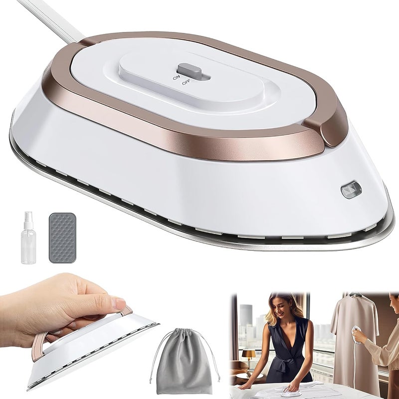 ARKZO ARKZO Portable Iron for Clothes Travelling Travel Iron Mini Foldable Handheld Compact Ironing Machine Lightweight Dual Voltage 120V220V Small Micro Iron Box Ideal for Travel - Image 1