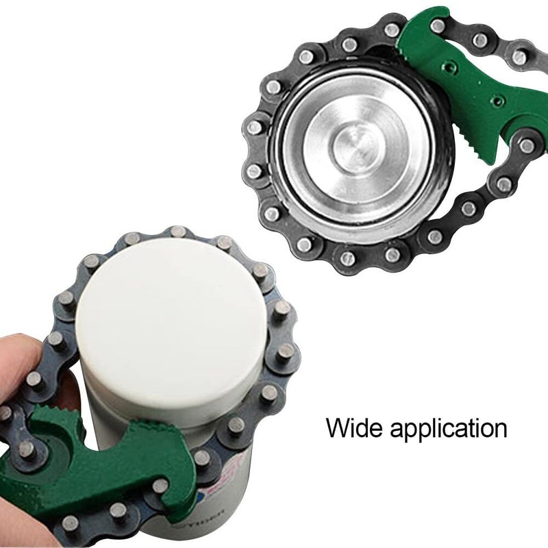 Digital Craft Digital Craft 2 Item Combo 9 Inch Chain Type Oil Filter Wrench Auto Tool Engine Box Spanner Oil Fuel Filter Wrench Removal Tools Remover With Chain Wrench Mini Hammer  - Image 3