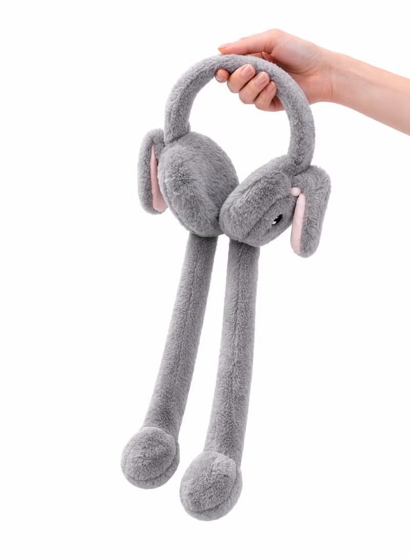 Ear Muffs with Flapping Bunny Ears for Women & Kids – Cute Animal Ear Warmers with Moving Ears, Soft Plush Winter Earmuffs for Girls, Boys & Teens - Image 1
