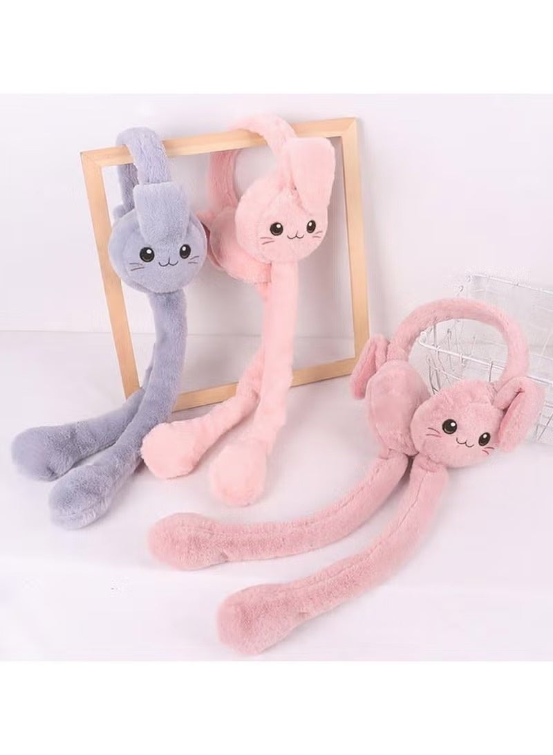 Ear Muffs with Flapping Bunny Ears for Women & Kids – Cute Animal Ear Warmers with Moving Ears, Soft Plush Winter Earmuffs for Girls, Boys & Teens - Image 5