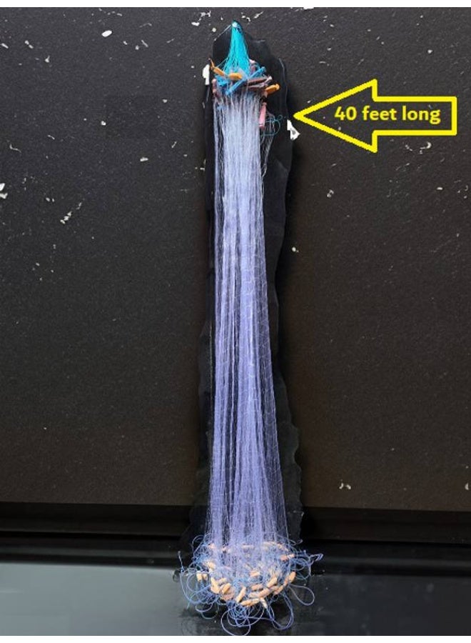 Das Departmental Store Das Departmental Store 2 Finger Pass Hole, 40 Feet Long Nylon (Fashi Jaal) Fishing Net  (Blue)  - Image 4