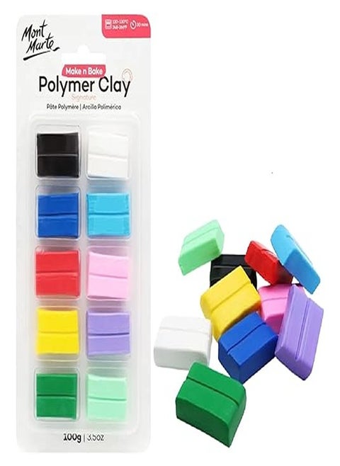 Mont Marte POLYMER CLAY MAKE'N'BAKE 10 PCE