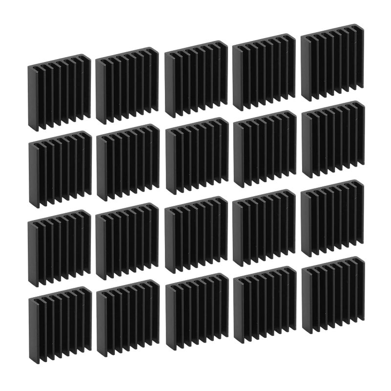 20pcs 20x20x6mm Black Aluminum Heatsinks for PC Chips IC Power Supplies Electrical Equipment - Image 4