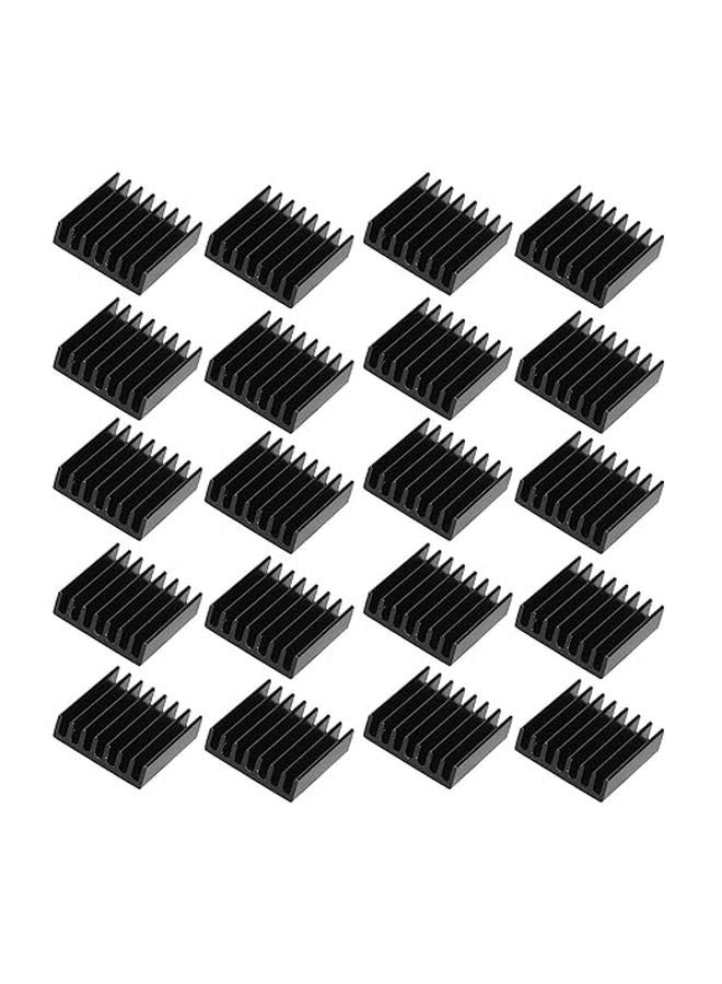 20pcs 20x20x6mm Black Aluminum Heatsinks for PC Chips IC Power Supplies Electrical Equipment - Image 1