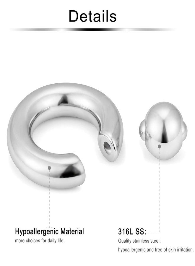 Ftovosyo PA Ring Captive Bead Rings Spring Action BCR Ball Rings 10G 316L Surgical Steel Pierced Body Jewelry for Women 2PCS 12mm, WH-FT-1729 - Image 2