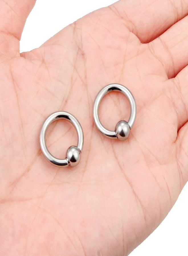 Ftovosyo PA Ring Captive Bead Rings Spring Action BCR Ball Rings 10G 316L Surgical Steel Pierced Body Jewelry for Women 2PCS 12mm, WH-FT-1729 - Image 3