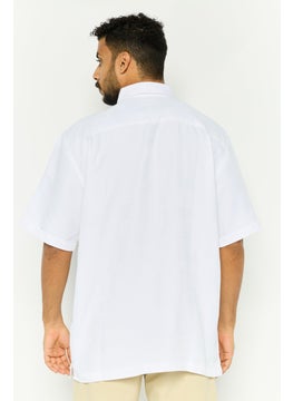 QUIKSILVER Men Regular Fit Textured Short Sleeve Casual Shirt, White  - Image 4