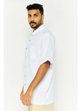 QUIKSILVER Men Regular Fit Textured Short Sleeve Casual Shirt, White  - Image 3