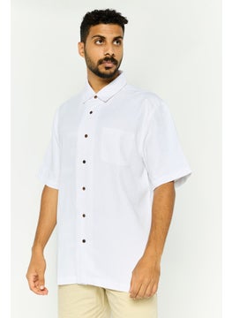 QUIKSILVER Men Regular Fit Textured Short Sleeve Casual Shirt, White  - Image 1