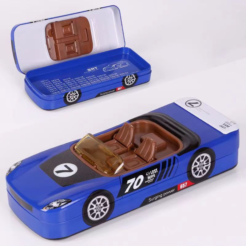 Cartoon Car Stationery Box - Large Capacity Multi-Functional Toy for First Graders