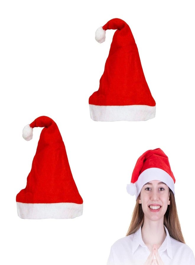 Ascension 2pcs Christmas Santa Claus Hat/Santa Claus Cap Merry Christmas Hat Pony Tail Cap for Christmas/Xmas Party Celebration for Kids Adults - Image 1