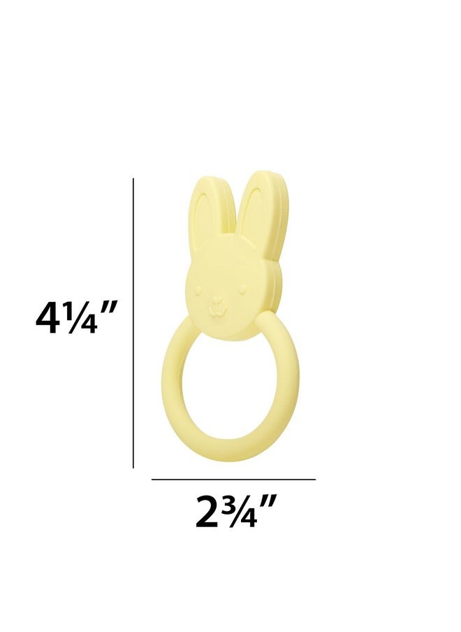 C.R. Gibson C.R. Gibson 100% Food Grade Silicone Bunny Baby Teether for Infants, 2.75" x 4.25", Multicolor  - Image 3