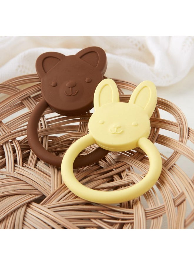 C.R. Gibson C.R. Gibson 100% Food Grade Silicone Bunny Baby Teether for Infants, 2.75" x 4.25", Multicolor  - Image 4