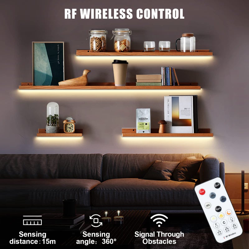 Tatazone شريط إضاءة LED COB بتقنية USB 5V من تاتا زون مع جهاز تحكم عن بُعد RF، بطول 4.92 قدم، 3000K قابل للتعتيم، شريط إضاءة LED COB يعمل بالطاقة من USB، للإستخدام الداخلي في الخزائن، التلفاز، التخييم، الشاشات، المعارض، والمركبات المتنقلة. - Image 2