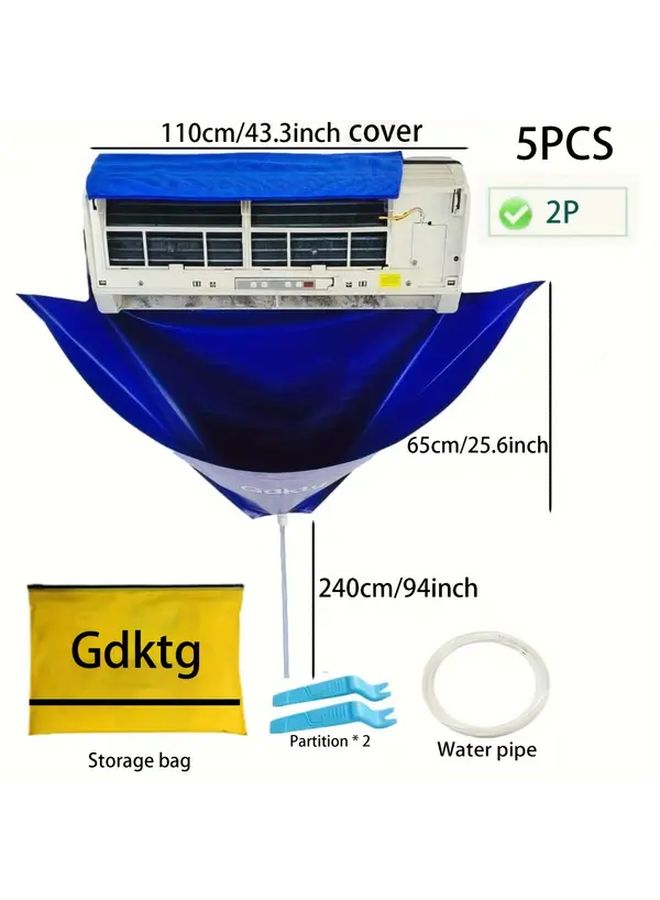 Reusable Air Conditioner Cleaning Cover with Drain Pipe 95cm Large Size Storage Bag - Image 3