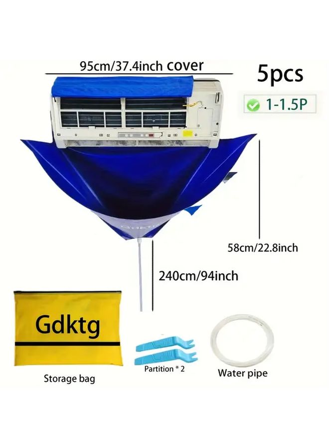 Reusable Air Conditioner Cleaning Cover with Drain Pipe 95cm Large Size Storage Bag - Image 1