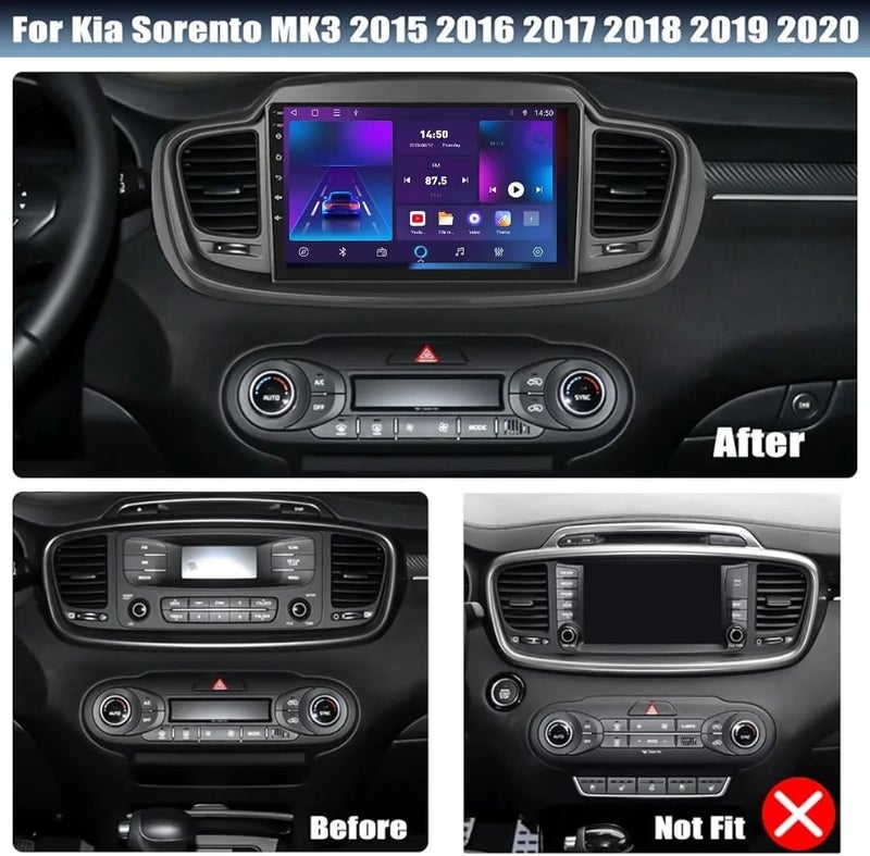 Vierex Fit Kia Sorento Car Stereo Sorento MK3 Android Screen 2015-2020, Wireless CarPlay,Android Auto GPS Navigation, WiFi, Bluetooth,DSP 4G AHD Camera (4+32GB 360D Cameras) - Image 2