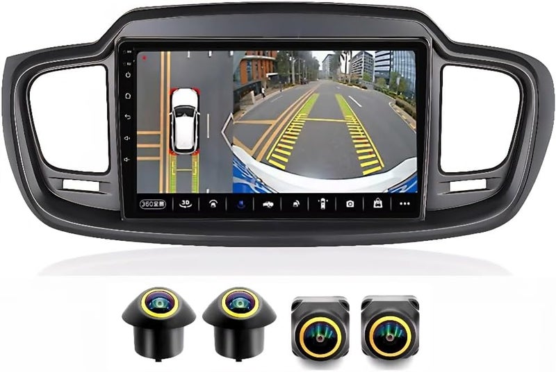 Vierex Fit Kia Sorento Car Stereo Sorento MK3 Android Screen 2015-2020, Wireless CarPlay,Android Auto GPS Navigation, WiFi, Bluetooth,DSP 4G AHD Camera (4+32GB 360D Cameras) - Image 1