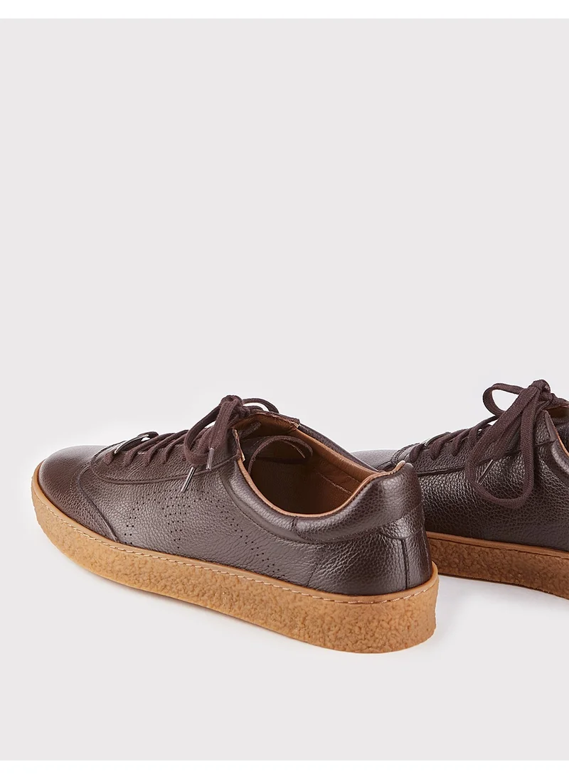 Cabani Men's Custom Made Lace-Up Sole Stitched Sneaker Shoes 292M1308 Brown