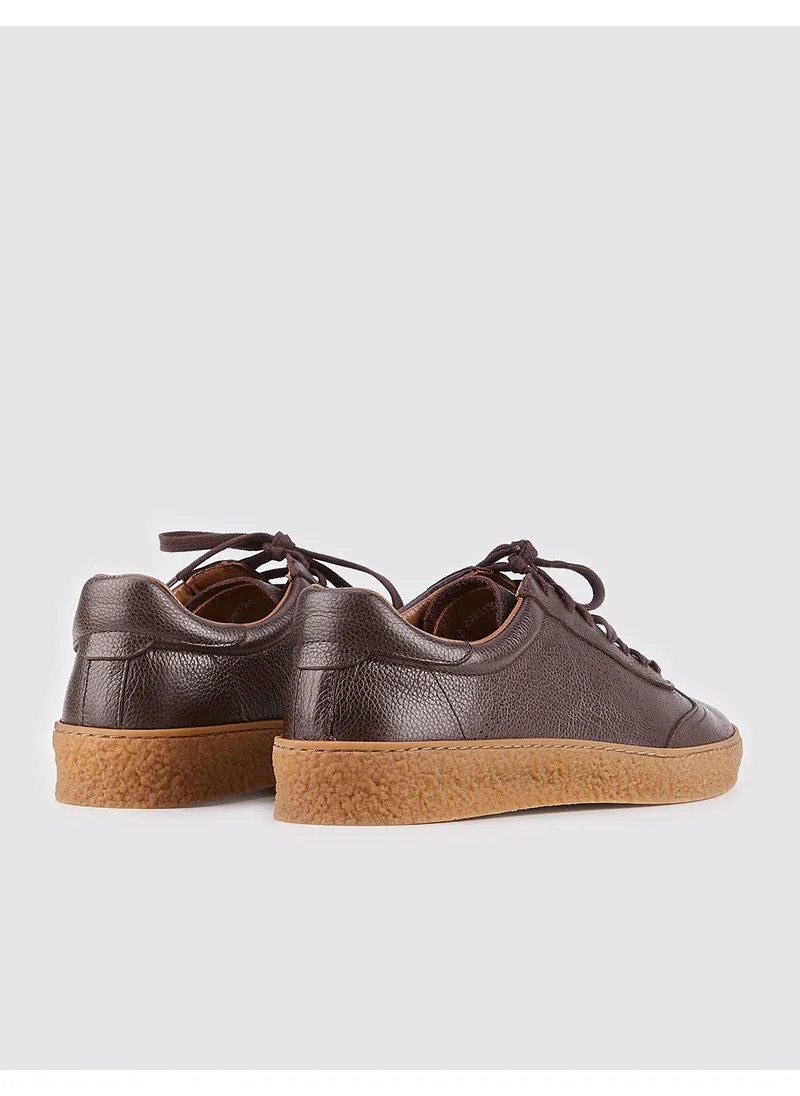 Cabani Men's Custom Made Lace-Up Sole Stitched Sneaker Shoes 292M1308 Brown