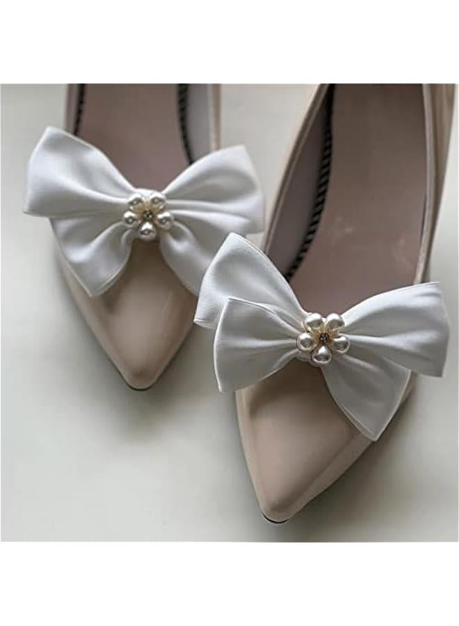 Elegant Bow Shoe Clips for Flats Pumps Decorative Shoe Accessories Clips Women Wedding Party Shoe Decorations Clips - Image 3